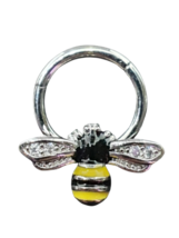 Bumble Bee pavé di gemma CZ 16 g (1,2 mm) incernierato setto clicker Daith... - £13.16 GBP