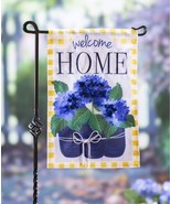 Evergreen Welcome Home Flag Hydrangeas Garden Seasonal Décor Applique 28x44 - €15,61 EUR