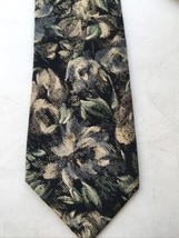 Jose Piscador Floral Black Gold Men&#39;s Necktie Tie Made In Belgium ETY - $7.44