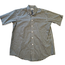 L.L. Bean Short Sleeve Shirt Medium Regular Plaid O VU42 Button Front Po... - $12.86