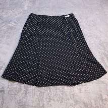 Talbots A-line Skirt Women Medium Black White Polka Dot Flirty Knee Length - $16.62