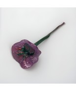 Handblown Purple Pink Glass Flower And Stem - 16”L - $381.02 MXN