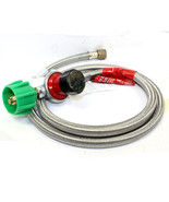 Propane 0-30 PSI Adjustable High pressure Regulator w/ 4ft Stainless Hos... - $25.23