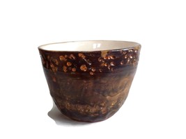 Brown Decorative Handmade Ceramic Bowl, Rustic Artisan Unique Portuguese... - £47.04 GBP