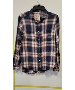 New Mossimo Supply Women&#39;s Juniors M Gray Plaid Western Rayon Long Sleeve - $15.49 CAD