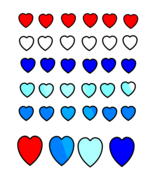 Red white Blue Hearts-Digital Download-ClipArt-ArtClip-Jewelry-Background - $37.30 MXN