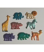 Zoo Animals Elephant Lion Hippo Giraffe Zebra Vintage Fridge Magnet Lot ... - $11.99