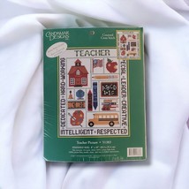 Counted Cross Stitch, #51383, Candamar Designs, &quot;TEACHER PICTURE&quot; ,8&quot; x 10&quot;, New - $13.49