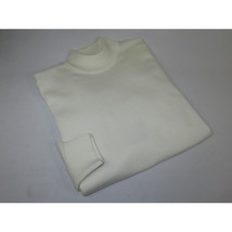 Men's Sweater Knit By BRANGO Turkey Mock Neck Cotton Blend 21050 White image 3
