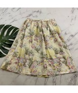 Charter Club Womens Vintage 90s Midi Skirt Size 10 Yellow Pink Floral Co... - $28.70