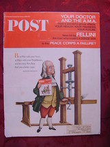 Saturday Evening Post January 1 1966 Federico Fellini + - £5.92 GBP