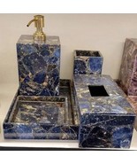Sodalite Agate Bathroom Set 5 Pcs Set Handmade Contemporary For Home Dec... - £695.99 GBP