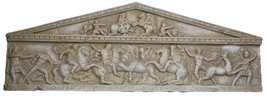 Relief Great Alexander King Sarcophagus Hunting Scene Cast Stone Greek Sculpture - £121.49 GBP