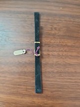 vintage mid century 9 MM black velour watch strap gold buckle - $17.82