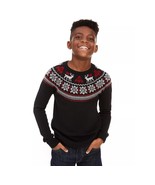 Charter Club Big Boys 7 Deep Black Combo Fair Isle Family Sweater NWT AW50 - $372.34 MXN