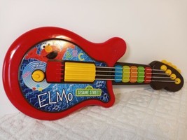 Hasbro Sesame Street Elmo Interactive Let&#39;s Rock Guitar Toddler Toy Red Music  - £13.84 GBP