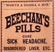 Beecham&#39;s Pills 1893 Advertisement Victorian Quack Medicine Pharmacy DWFF11 - £19.66 GBP