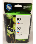 Genuine HP 97  Combo Tri-Color Ink Cartridges 2 Pack  C9349FN - Exp 04/2011 - $293.52 MXN