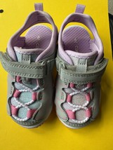 Carter&#39;s Toddler Girls Pink/Purple/gray Sparkle Sandals Size 6M Strap - $5.44