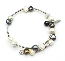 Vantel Pearls Seaside Bracelet Stackable Memory Wire Wrap - £20.50 GBP