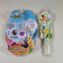 Disney Fairies Tinkerbell Lot Memo Pad and Pen Set and Clickables Fairy Bracelet - £16.71 GBP