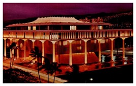 Hawaiis Striking and unusual State Capitol illuminated at night Hawaii Postcard - £7.78 GBP