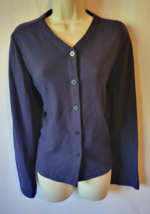 Eileen Fisher M Navy Blue 100% Wool Cardigan Top - $20.00