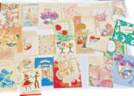 Greeting Cards 25 Vtg 1950s Lot Used Birthday Congratulations Graduate W... - $26.98