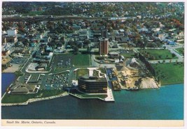 Postcard Aerial View Civic Centre Sault Ste Marie Ontario - £1.69 GBP