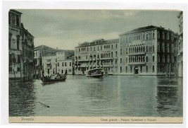 Venice Italy Grand Canal UDB Postcard Guistinion and Foscari Palaces - £10.89 GBP