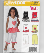 Simplicity New Look 6961-Kid&#39;s Tops/Pants/Dress - Sz 3-8, Uncut - $4.50