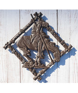 Rustic Western Native Indian Warrior End Of Trail Cast Iron Wall Trivet ... - $41.01 CAD