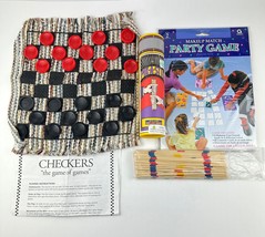 Fun Toy Lot: Checkers, Pik-a-Stik + Makeup Match Party Game Very Good Cond. - £12.69 GBP