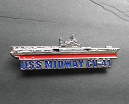 USS MIDWAY CV-41 US NAVY USN AIRCRAFT CARRIER LAPEL PIN BADGE 2.5 INCHES - £5.44 GBP
