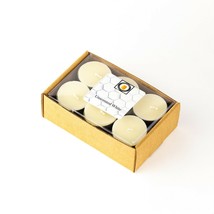 12 Natural White Unscented Beeswax Tea Light Candles, Cotton Wick, Aluminum Cup - £13.58 GBP