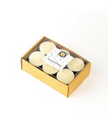 12 Natural White Unscented Beeswax Tea Light Candles, Cotton Wick, Alumi... - £13.58 GBP