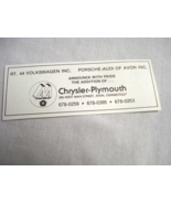 1978 Ad Rt. 44 Volkswagen, Avon, Ct Announce the Addition of Chrysler-Pl... - €7,79 EUR