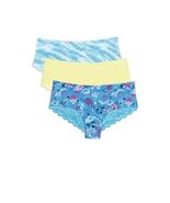 No Boundaries Juniors No Show Blooms/Lime/Wash lace Panty 3pk Cheeky Siz... - $13.65 CAD