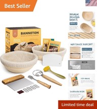 Complete Banneton Bread Making Kit – Round &amp; Oval Proofing Baskets with ... - $1,400.96 MXN
