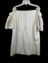 Old Navy Dress Off the Shoulder White Size XL Embroidered Sleeves Boho C... - $754.22 MXN