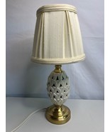 Vintage Lenox Quoizel Reticulated Porcelain Lamp w/ Original Shade READ - $197.99