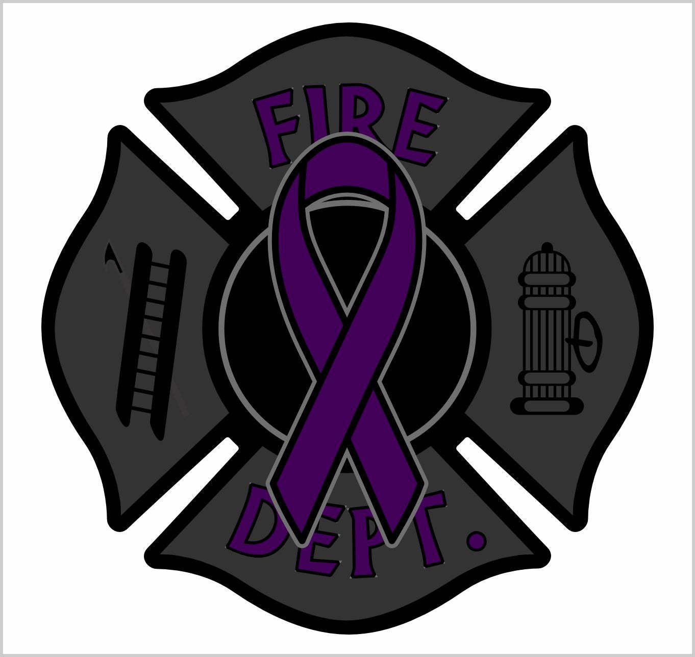 Breast Cancer Fire Dept Maltese Blackout Decal - $4.95+