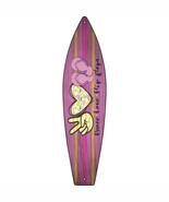 Peace Love Flip Flops Novelty Mini Metal Surfboard Sign - £13.54 GBP