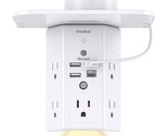 Multi Plug Outlets, Wall Outlet Extender With Night Light And Outlet She... - £26.73 GBP