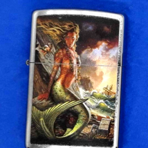 Mermaid By Rick Rietveld   Zippo Lighter - Brushed Chrome 80939 - £22.74 GBP