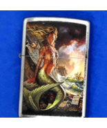Mermaid By Rick Rietveld   Zippo Lighter - Brushed Chrome 80939 - $28.99