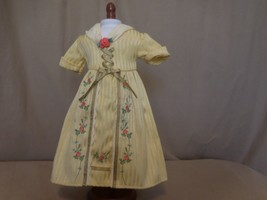 American Girl Felicity Doll Tea Lesson Gown Outfit Yellow Flower Dress Vintage - £44.65 GBP