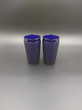 Vintage IVIMA Cobalt Blue Hobnail Glasses Tumblers 16 oz Set of 2 - £11.09 GBP