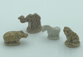 4 Wade Whimsies Red Rose Tea Figurines England Camel, Zebra, Hippo, &amp; Tiger - $11.60