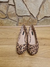Peacocks Comfort Beige Leopard Print Heeled Court Shoes Size 5uk/ 38eue - £17.98 GBP